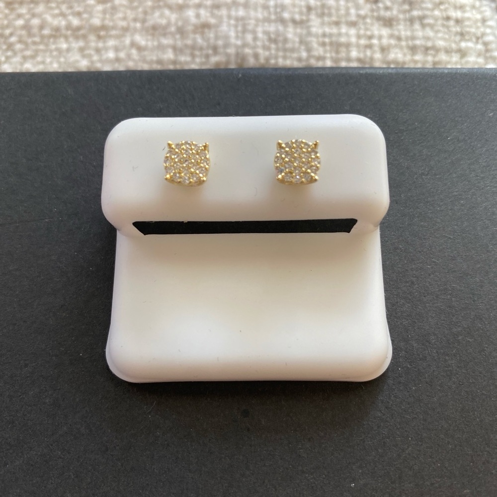 Gold Over Cluster Style Moissanite Studs